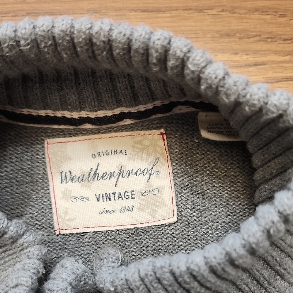 Weatherproof Gray Nordic Pattern Zip-Up Sweater - Picture 2 of 7